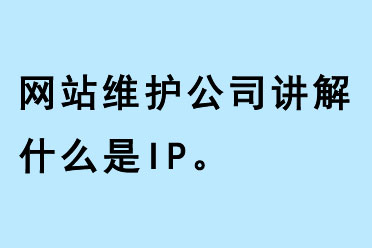 網(wǎng)站維護(hù)公司講解什么是IP